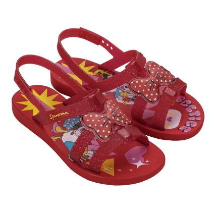 Sandalia Infantil Ipanema Disney - 27372 - Vermelho/glitter/amarelo - Atacado