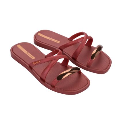 Chinelo Slide Feminino Ipanema Metal Chic - 27380 - Bordo/metal/laranja - Atacado