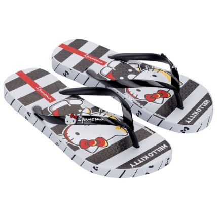 Chinelo Feminino Ipanema Hello Kitty And Friends - 27396 - Branco/preto/vermelho - Atacado