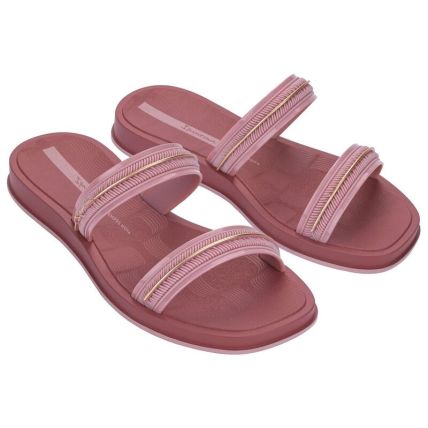 Chinelo Slide Feminino Ipanema Glow - 27400 - Rosa/rosa Medio/dourado - Atacado