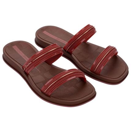 Chinelo Slide Feminino Ipanema Glow - 27400 - Marrom/telha/vermelho - Atacado