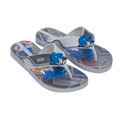 Chinelo Infantil Ipanema Sonic Speedrun - 27406 - Cinza/azul - Atacado