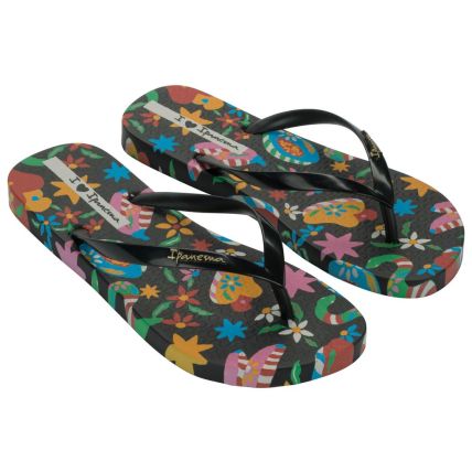 Chinelo Feminino Ipanema Xodo - 27409 - Preto/preto/azul - Atacado
