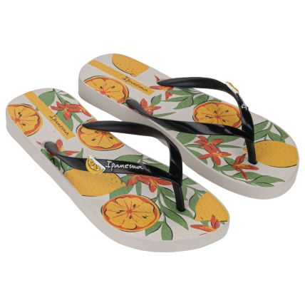 Chinelo Feminino Ipanema Fun Vibes - 27410 - Bege/preto/amarelo - Atacado