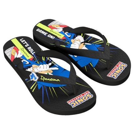 Chinelo Slide Infantil Ipanema Sonic Lets - 27412 - Preto/preto/azul - Atacado