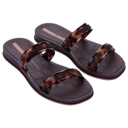 Chinelo Slide Feminino Ipanema Glow Trendy - 27421 - Berinjela/tartaruga/rosa - Atacado