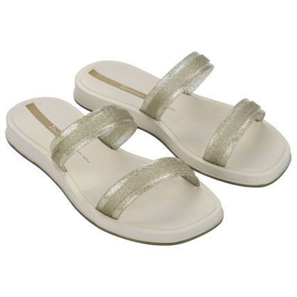 Chinelo Slide Feminino Ipanema Glow Trendy - 27421 - Bege/glitter/ouro - Atacado