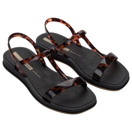 Sandalia Feminina Ipanema Glow Trendy - 27423 - Preto/tartaruga/dourado - Atacado