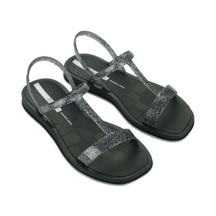 Sandalia Feminina Ipanema Glow Trendy - 27423 - Preto/glitter/prata - Atacado