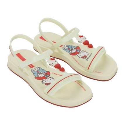 Sandalia Infantil Ipanema Hello Kitty - 27431 - Bege/bege/vermelho - Atacado