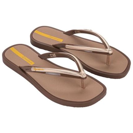 Chinelo Feminino Ipanema Luzze - 27445 - Marrom/ouro/rosa - Atacado