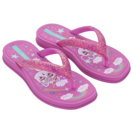 Chinelo Infantil Ipanema Fluffy Shine - 27467 - Lilas/glitter/verde - Atacado