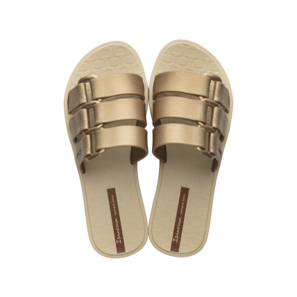 Chinelo Slide Feminino Ipanema Bold - 26519 - Bege/ouro - Atacado