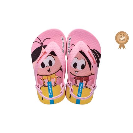 Chinelo Baby Ipanema Turma Da Monica - 26791 - Rosa/rosa/amarelo (Aa150) - Atacado