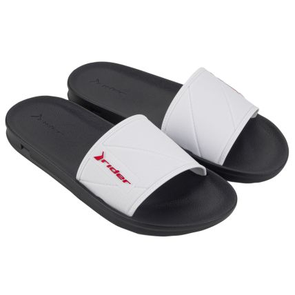 Chinelo Slide Masculino Rider Street - 11578 - Branco/branco/preto - Atacado