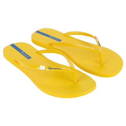 Chinelo Feminino Ipanema Brasil Chic - 27172 - Amarelo/amarelo/azul - Atacado