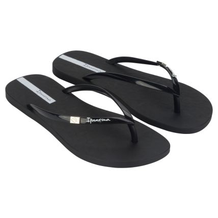 Chinelo Feminino Ipanema Brasil Chic - 27172 - Preto/Preto/Branco - Atacado
