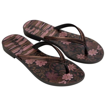 Rasteira Feminina Grendha Mais Açaí Energia Chin - 18060 - Preto Floral - Atacado