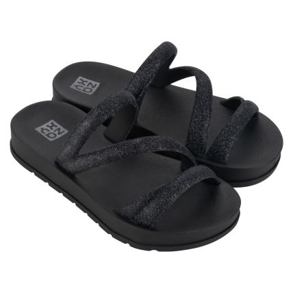 Chinelo Slide Infantil Zaxy Glitter - 19008 - Preto - Atacado