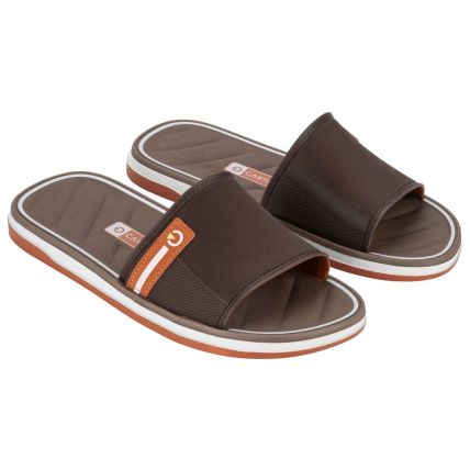 Chinelo Gaspea Masculino Cartago Malaga Sport - 12377 - Branco/marrom/laranja - Atacado