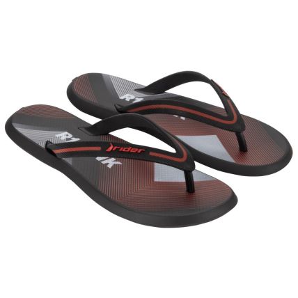 Chinelo Masculino Rider R1 Ink - 10611 - Preto/vermelho/cinza - Atacado