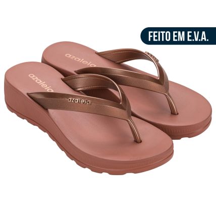 Tamanco Feminino Azaleia Fabi Light Line - 18908 - Cobre/nude Escuro - Atacado