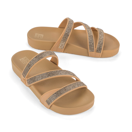 Tamanco Feminino Zaxy Glow - 19017 - Dourado - Atacado