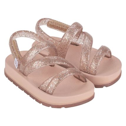 Sandalia Baby Zaxynina Glitter - 18963 - Nude Claro - Atacado
