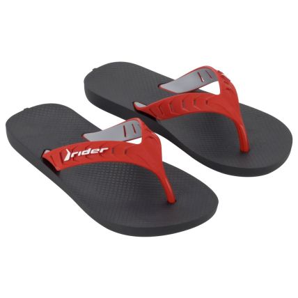 Chinelo Infantil Rider Street Duo - 12431 - Preto/vermelho/cinza - Atacado