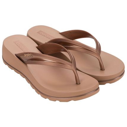 Tamanco Feminino Azaleia Livia -18973 - Cobre Marrom Make - Atacado