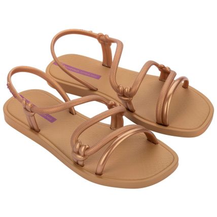 Sandalia Feminina Ipanema Solar - 26983 - Bege/ouro/lilas - Atacado