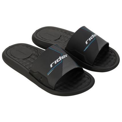 Chinelo Slide Masculino Rider Step - 12265 - Preto/preto/branco - Atacado
