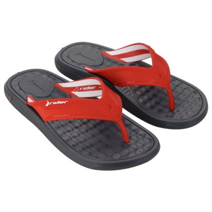 Chinelo Masculino Rider Step - 12437 - Cinza/vermelho/branco - Atacado
