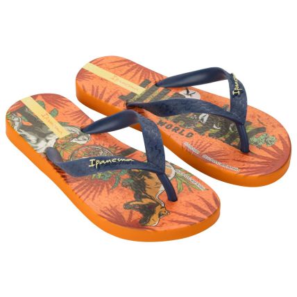 Chinelo Infantil Ipanema Jurassic Park Ii - 27324 - Laranja/azul/amarelo - Atacado