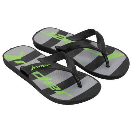 Chinelo Infantil Rider Feel Urban - 12342 - Preto/verde/cinza - Atacado