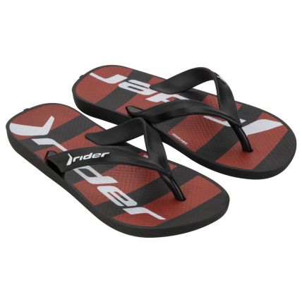 Chinelo Infantil Rider Feel Urban - 12342 - Preto/branco/vermelho - Atacado