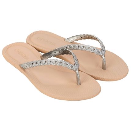 Rasteira Femina Grendha Todo Dia Glam - 19032 - Prata - Atacado