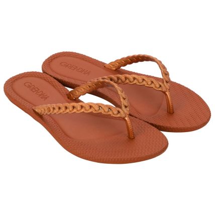 Rasteira Femina Grendha Todo Dia Glam - 19032 - Terroso Metalizado - Atacado