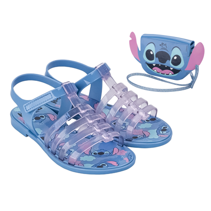 Sandalia Infantil Stitch Clutch Bag - 23199 - Azul/rosa Transparente - Atacado