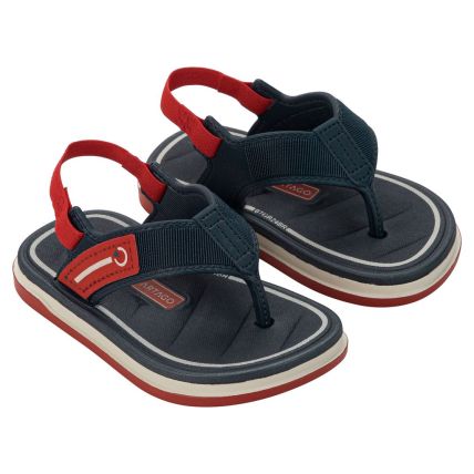 Chinelo Baby Cartago Malaga Sport - 12406 - Bege/azul/vermelho - Atacado