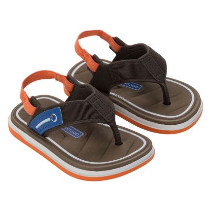 Chinelo Baby Cartago Malaga Sport - 12406 - Branco/marrom/laranja - Atacado
