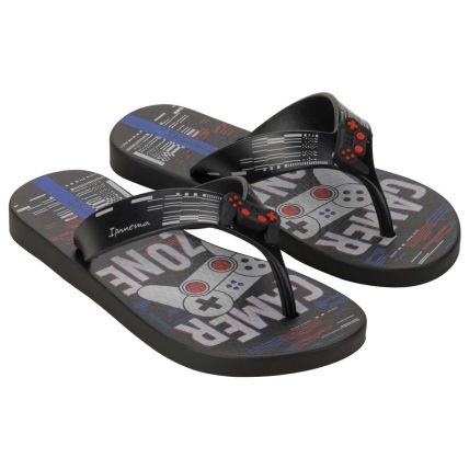 Chinelo Infantil Ipanema Sporty - 27277 - Preto/cinza/azul - Atacado