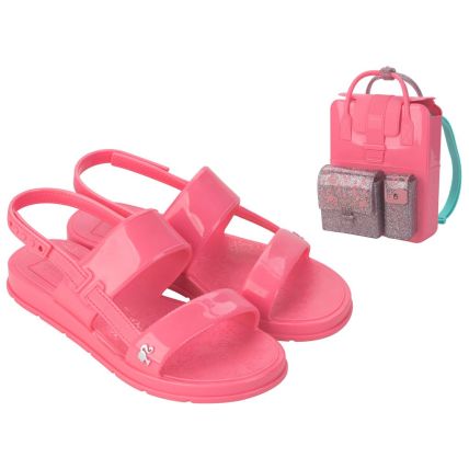 Sandalia Infantil Barbie Color Mochila - 23067 - Rosa Medio - Atacado