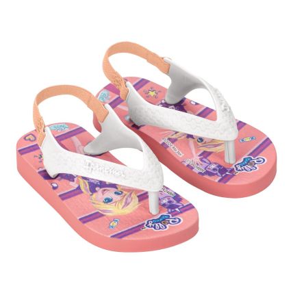 Chinelo Baby Ipanema Polly E Max Steel - 26349 - Rosa/branco - Atacado