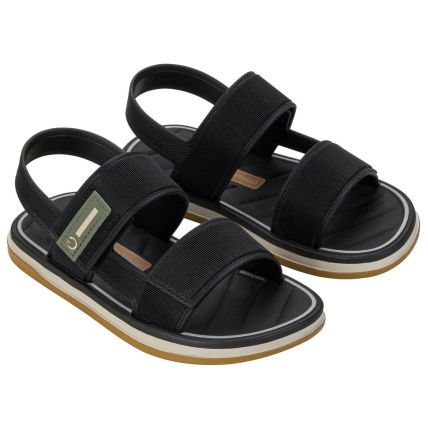 Sandalia Infantil Cartago Malaga Sport - 12462 - Bege/preto/verde - Atacado