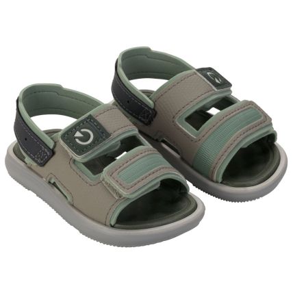 Sandalia Baby Cartago Mini Iii - 12461 - Cinza/cinza/verde - Atacado