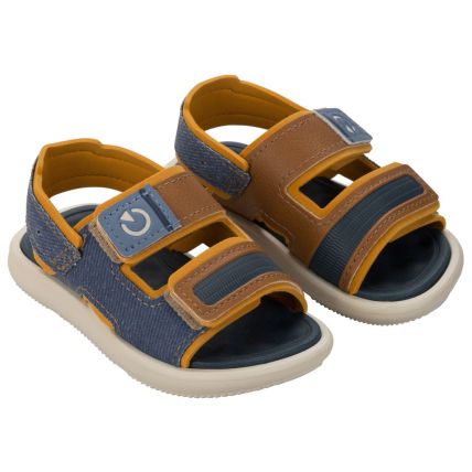 Sandalia Baby Cartago Mini Iii - 12461 - Bege/azul/castor - Atacado