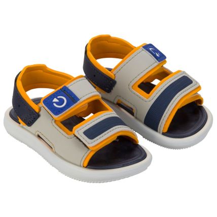 Sandalia Baby Cartago Mini Iii - 12461 - Cinza/laranja/azul - Atacado