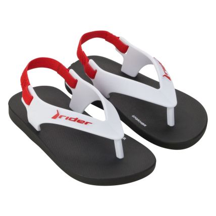 Chinelo Baby Rider Feel - 12439 - Preto/branco/vermelho - Atacado