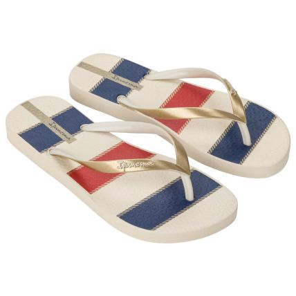 Chinelo Feminino Ipanema Navy - 27220 - Bege/azul/dourado - Atacado
